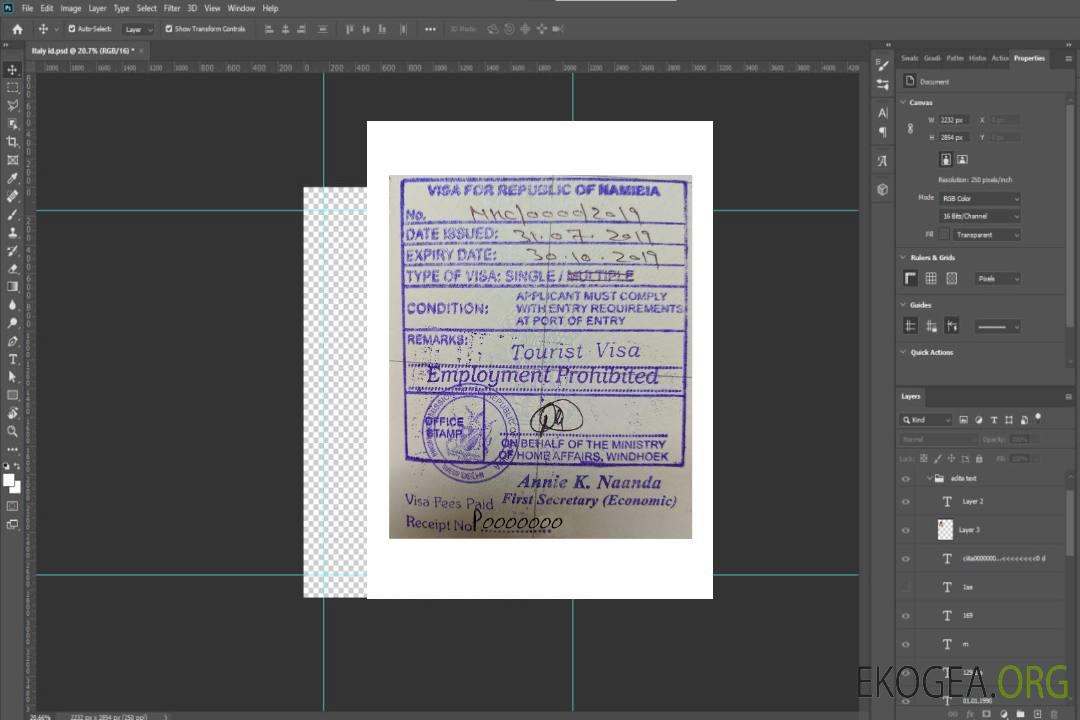 Visa tampon NAMIBIE template